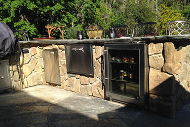 Outdoor kitchen kits with mini fridge in Madison Wisconsin
